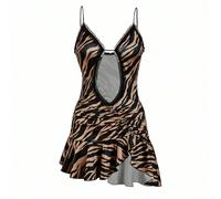 Abito corto senza maniche sexy con stampa animalier per donna SHEIN X Shutterstock SHEIN X potenzia la creatività fornendo a stilisti, artisti e marchi un accesso senza precedenti alla nostra catena d