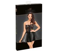 Abito Mini Luminoso con Corpetto in Pizzo Noir (Nero) - L
