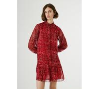 Pepe Jeans, ,Dresses ,Donna ,Rosso ,S Abito Boho Floreale con Balze