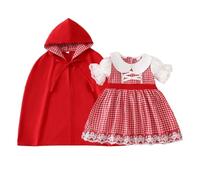 Abito Cosplay Per Personaggio Del Libro: Abito A Maniche Corte Con Mantello | Vestito Da Personaggio Del Libro Di Fiabe Per Bambini Vestito Da Cosplay Del Personaggio Del Libro Per Ragazze Breve Per Nata
