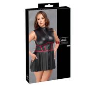 Abito Cottelli Bondage nero opaco con inserti rossi e polsini XL