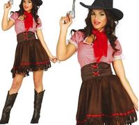 Abito Cowgirl Marrone Da Donna Costume Elegante Outfit Western