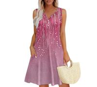 Abito Curvy Stile Vestito Tuta Donna Estivo Eleganti Offerte A Tempo Cottagecore Vestiti Lunghi Floreali Vero Scollo A V Leggero Sportivi Moda Donna Estate 2025 Viola L