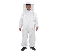 Abito da apicoltura -cotton con velo rotondo | Abito da beekeeper | Abituari protettivi bianchi protettive | Attrezzatura da apicoltura professionale per principianti, ispezione 'alveare, raccolta