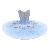 Abito da Balletto per Bambine tutù a Pancake Il Balletto del Lago dei Cigni | Abito da ballo da competizione per spettacoli di danza, con ricami di strass