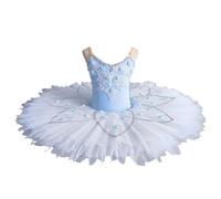 Abito da Balletto per Ragazze Abito da Gara di Danza Breve del Lago dei Cigni Abiti da Spettacolo per La Competizione Abito da Allenamento per Le Esibizioni(130Cm)