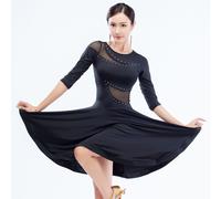 Abito Da Ballo In Rete Per Donne Tango Swing Stretch Nero