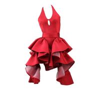 Abito Da Ballo Latino Da Sala For Donna, Personalizzato, For Spettacoli, Tango, Rumba, Abbigliamento For La Pratica(Red,XXS)