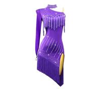 Abito Da Ballo Latino For Donna, Personalizzato, Con Perline, For La Competizione Di Salsa E Gonna Con Strass(S)