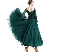 Abito da ballo moderno valzer tango nazionale standard costume da ballo per competizioni professionali, Verde, L