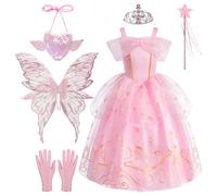 Abito da ballo per bambina, set di abiti rosa per bambina, vestiti natalizi per bambini, per bambini, Halloween, la bella addormentata, abiti da principessa Aurora