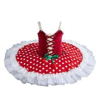 Abito da Ballo tutù per Bambina con Costume da Gara Principessa Ballerina | ricamo, piatto pancake tutù per saggio di danza, spettacolo scolastico, festa, giorno