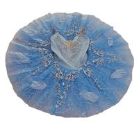 Abito da Ballo tutù per Bambina con Costume da Gara Principessa Ballerina | ricamo, piatto pancake tutù per saggio di danza, spettacolo scolastico, festa, giorno
