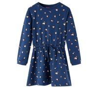 vidaXL Abito da Bambina a Maniche Lunghe Blu Marino 104