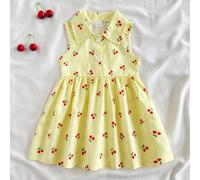 Abito da bambina carino e colorato a quadri, con colletto polo e senza maniche, adatto per lo shopping e le attività all'aperto in estate 6-9M,9-12M,12-18M,18-24M,2-3Y,3-6MFrutta & verduraPoliestere