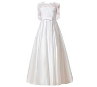 Abito da Bambina in Tulle con Pizzo Floreale,Prima Comunione, Spettacolo da Spettacolo, per Bambine, Principessa,Carnevale, Natale,Damigella d'Onore, Matrimonio, Festa, Ballo di fine Anno, 3-16 Anni