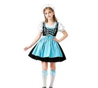 Abito da cameriera bavarese a maniche corte costume tedesco | 4 pezzi Halloween Bambini Partito Vestito per Bambini Ragazze Cosplayer Masquerade Pasqua Teatro Festa Compleanno