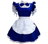 Abito da cameriera Cosplay, Abiti casual da donna, Dolce Kawaii Costume Dress Moda Colletto Finto Bowknot Abiti Francese Cameriera Grembiule Fantasia Carino Estate Shortdress Anime Giapponese Lolita