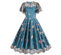 Abito da Cerimonia Donna Vestito da Sera Abito da Cocktail Vestito Anni 50 Donna Senza Maniche Rockabilly Casual Moda Swing Abito da Sposa Sera Vestito Gonna Matrimoni 2024 Offerte Mini Abitino