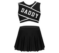 Abito da cheerleader, da donna, da cheerleader, alla moda, sexy, da cheerleader, comoda uniforme, per il giorno del Ringraziamento, Natale