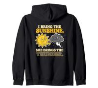 Abito da Coppia I Bring The Sunshine She Brings The Thunder Felpa con Cappuccio