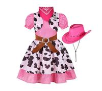 Abito da Cowgirl per Bambine Costume di Halloween per Bambini con Cappello