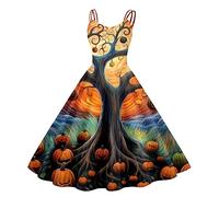 Abito da da per casalinga Senza Maniche con Stampa di Halloween da Donna Vestiti Bambina Invernali