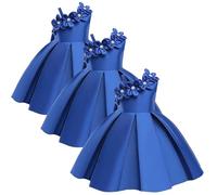 Abito da damigella d'onore abiti da concorso in raso per bambine con fiori fiocco e decorazioni di perle perfetto per matrimoni feste di concorso lauree taglia