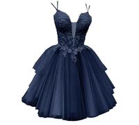 Abito da damigella d'onore da donna in tulle, soffici abiti da principessa con pieghe, abito da cocktail taglie forti, Foglia di t, 44