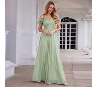 Abito da damigella d'onore elegante verde oliva con decorazioni floreali 3D, spalle scoperte e spalline sottili, per feste e matrimoni, adatto per l'estate e l'inizio dell'autunno L,M,S,XL,XS,XXLColor