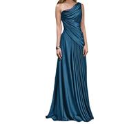 Abito da damigella d'onore in raso da donna, abito da sera da ballo, abito da cocktail con paillettes, taglie forti, Foglia di t, 62 Più