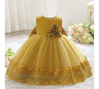 Abito da damigella d'onore per bambine con fiori, cuori, pizzo, raso e rete, vestito da cerimonia carino per matrimonio, compleanno, festa serale. Non include fascia per capelli. 6-9M,9-12M,12-18M,18-