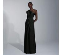 Abito da damigella d'onore verde elegante e romantico in tessuto elasticizzato a maglia, con un solo spallino, con drappeggio e linea ad A ampia L,M,S,XL,XS,XXL,XXS,XXXL,XXXXLColore unicoTessuto in ma