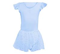 Abito da danza per bambini, da donna, a maniche corte, da balletto, in Cina, da danza, Blu, 11-12 Anni