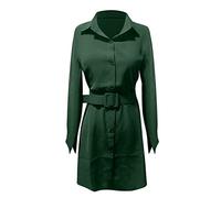 Abito da donna 2024 Inverno Autunno Camicia Casual Button Down Estate Alla Moda Prendisole Vacanza Dimagrante Modesto Primavera Vestiti da Spiaggia Manica Lunga Risvolto Insegnante Abiti da lavoro