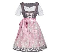 Abito da donna a maniche corte in Germania, abito da birra, stile medievale, decorazione per la casa, Grigio, M