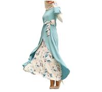 Abito da Donna Abaya per Musulmano Eid Abito da Preghiera Dubai Donne Maxi Caftano Islamico Salah del Giorno Abito Morbido Musulmano Donne Abbigliamento