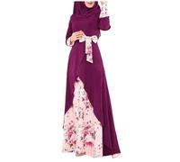 Abito da Donna Abaya per Musulmano Eid Abito da Preghiera Dubai Donne Maxi Caftano Islamico Salah del Giorno Abito Morbido Musulmano Donne Abbigliamento