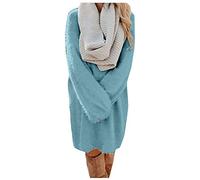 Abito da donna alla moda con scollo rotondo, maniche a lanterna, elegante abito midi per donne attente alla moda nella vita di tutti i giorni e in ufficio