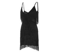 Abito da donna anni 20 Gatsby 1920, abito da donna nero e rosso, abito da donna con frange, abito da ballo, abito da donna flapper, abito corto Charleston, costume da carnevale, scollo a V, abito a