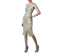 Abito da donna anni 20 Gatsby 1920er abito da donna blu rosso abito a frangia da donna per ballo abito da flapper corto Charleston costume carnevale paillettes a maniche corte carnevale frangia