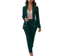 Abito Da Donna Cerimonia Tuta Due Pezzi Eleganti Manica Lunga Complete Da Cocktail Aperto Davanti Colletto Slim Fit Set Ufficio Giacche E Pantaloni Tailleur Da Cerimonia Curvy Per Matrimoni E Feste