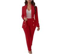 Abito Da Donna Cerimonia Tuta Due Pezzi Eleganti Manica Lunga Complete Da Cocktail Aperto Davanti Colletto Slim Fit Set Ufficio Giacche E Pantaloni Tailleur Da Cerimonia Curvy Per Matrimoni E Feste