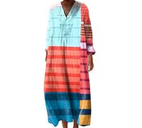 Abito da donna chic ed elegante bohemien camicetta abiti manica lunga casual ampia A-line stampa fiore abiti scollo a v chic ed elegante a buon mercato abito da ballo donna casual vestito per lavoro