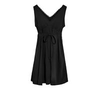Abito da donna con scollo a V, pizzo e cintura in vita
