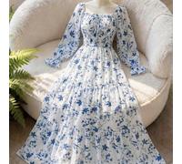 Abito da donna elegante e alla moda per il pendolarismo, casual, confortevole, affascinante, vintage, minimalista, di alta gamma, romantico, per vacanze e festività, da signora gentile, a maniche lung