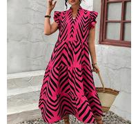 Abito da donna elegante e casual in stile minimalista per primavera, estate e autunno, adatto per il pendolarismo e le vacanze, versatile, comodo, in tessuto, taglie forti, best-seller 0XL,1XL,2XL,3XL