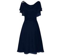 Abito da donna elegante per matrimonio lungo con spalle scoperte in chiffon con ruches, aderente, a linea A, abiti da festa, abito da sera, abito estivo, lunghezza al ginocchio, abiti vintage, abiti