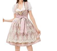 Abito da donna Germania a maniche corte Dirndlbluse camicetta abito da birra abito da spettacolo teatrale La storia della civiltà Il mondo medievale, rosa chiaro, XL