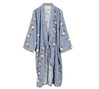 Abito da donna giapponese Vestaglia in cotone Kimono Pigiama Camicia da notte [Fiore C]
